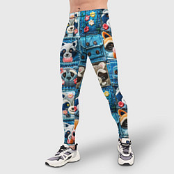 Тайтсы мужские Пэчворк с энотами, цвет: 3D-принт — фото 2