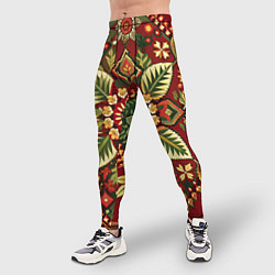 Тайтсы мужские Стиль советского ковра узоры и орнамент, цвет: 3D-принт — фото 2
