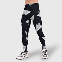 Тайтсы мужские Белый бумажный самолётик - Телеграм, цвет: 3D-принт — фото 2