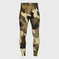 Тайтсы мужские Милитари камуфляж, цвет: 3D-принт