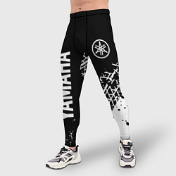 Тайтсы мужские Yamaha - следы от шин, цвет: 3D-принт — фото 2