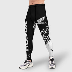 Тайтсы мужские Honda - следы от шин, цвет: 3D-принт — фото 2