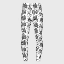 Тайтсы мужские Новогодние зверята, цвет: 3D-принт