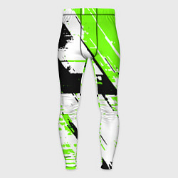 Тайтсы мужские Diagonal black and green stripes on a white backgr, цвет: 3D-принт