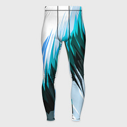 Мужские тайтсы Чёрно-синие острые полосы на белом фоне