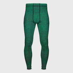 Тайтсы мужские Зелёный текстурированный в чёрную полоску, цвет: 3D-принт