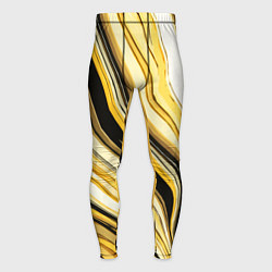 Мужские тайтсы Волнистые вертикальные чёрно-жёлтые полосы