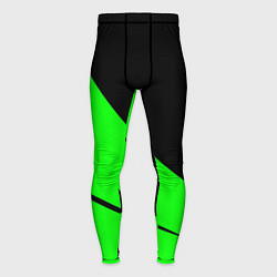 Мужские тайтсы Чёрный с зелёным двуцветный