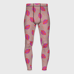 Тайтсы мужские Узор из пурпурных листьев, цвет: 3D-принт