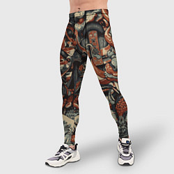 Тайтсы мужские Драконы и самураи в стиле ирезуми, цвет: 3D-принт — фото 2