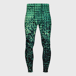 Мужские тайтсы Чёрно-зелёный абстракция с пятнами