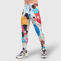 Тайтсы мужские Цветы - абстрактные узоры, цвет: 3D-принт — фото 2