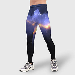 Тайтсы мужские Молния в фиолетовом небе текстура, цвет: 3D-принт — фото 2