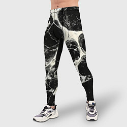 Тайтсы мужские Бело-черная потертая текстура, цвет: 3D-принт — фото 2