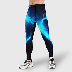 Тайтсы мужские Голубой разлом из молний, цвет: 3D-принт — фото 2