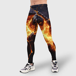 Тайтсы мужские Золотая лава текстура, цвет: 3D-принт — фото 2