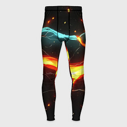 Тайтсы мужские Лава в черной текстуре, цвет: 3D-принт