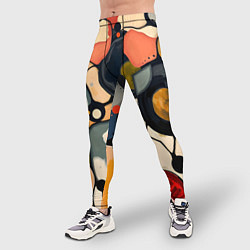 Тайтсы мужские Абстракция с кругами и краской, цвет: 3D-принт — фото 2