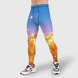 Тайтсы мужские Золотые шарики на голубом фоне, цвет: 3D-принт — фото 2