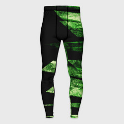 Тайтсы мужские Color green black, цвет: 3D-принт