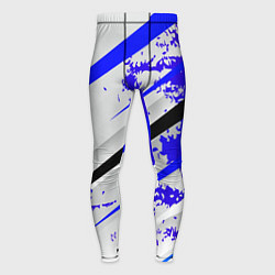 Тайтсы мужские Color white blue, цвет: 3D-принт