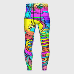 Тайтсы мужские Черепа неоновые краски, цвет: 3D-принт