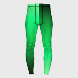 Тайтсы мужские Чёрно-зелёный градиент пополам, цвет: 3D-принт