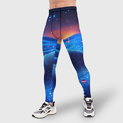 Тайтсы мужские Синяя дюна - текстура, цвет: 3D-принт — фото 2