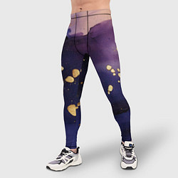 Тайтсы мужские Золотая краска на текстуре, цвет: 3D-принт — фото 2