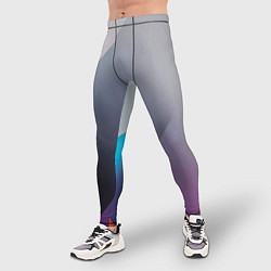 Тайтсы мужские Color grey with stripes, цвет: 3D-принт — фото 2