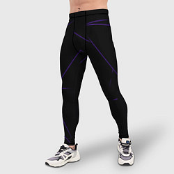Тайтсы мужские Color purple line, цвет: 3D-принт — фото 2