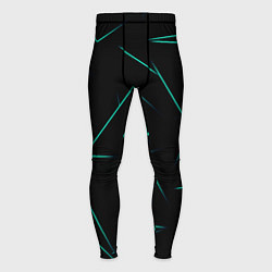 Тайтсы мужские Color turquoise line, цвет: 3D-принт
