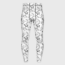 Тайтсы мужские Черно белый ягодный узор ретро, цвет: 3D-принт
