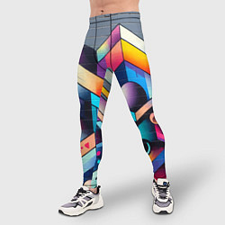 Тайтсы мужские Геометрическое абстрактное граффити, цвет: 3D-принт — фото 2