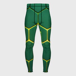 Тайтсы мужские Зеленые плиты с желтым светом, цвет: 3D-принт