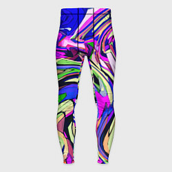 Тайтсы мужские Абстракция пластика синий, цвет: 3D-принт