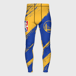 Тайтсы мужские Голден Стэйт Уорриорз - желто синие, цвет: 3D-принт