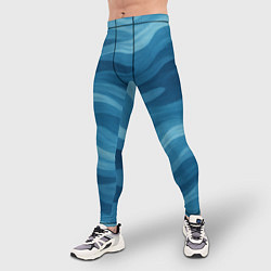 Тайтсы мужские Камуфляжные синие волны, цвет: 3D-принт — фото 2