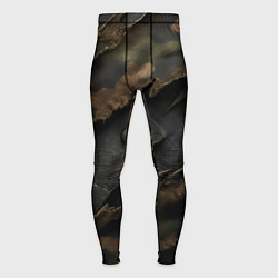 Тайтсы мужские Камуфляжная ткань на металле, цвет: 3D-принт