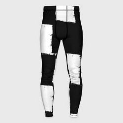 Мужские тайтсы Черные квадраты в виде шахматной доски