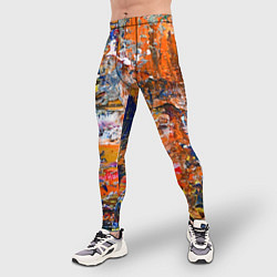 Тайтсы мужские Абстрактные мазки кистью художника, цвет: 3D-принт — фото 2