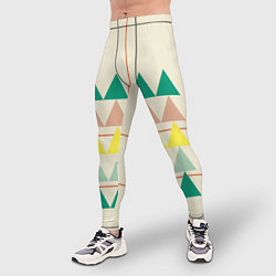 Тайтсы мужские Абстрактный лес - треугольники на светлом, цвет: 3D-принт — фото 2