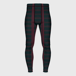 Тайтсы мужские Color dark cage red stripes, цвет: 3D-принт
