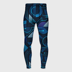 Тайтсы мужские Футуристическая сине-фиолетовая абстракция с хакер, цвет: 3D-принт