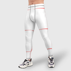 Тайтсы мужские Color white red stripes, цвет: 3D-принт — фото 2