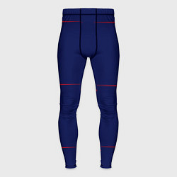 Тайтсы мужские Color blue red stripes, цвет: 3D-принт