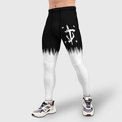 Тайтсы мужские Doom краски черно белый, цвет: 3D-принт — фото 2