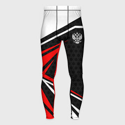 Мужские тайтсы Герб России - красный спортивный