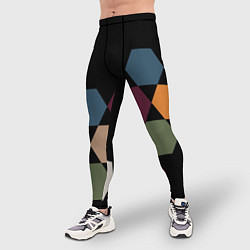 Тайтсы мужские Honeycombs autumn colors, цвет: 3D-принт — фото 2