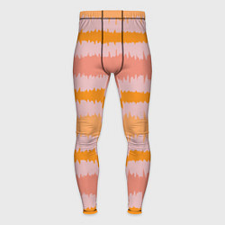 Тайтсы мужские Полосы зигзагообразные оранжево-розовые, цвет: 3D-принт